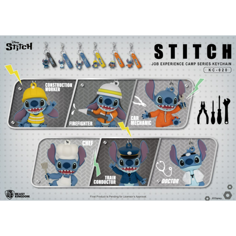 DISNEY - Stitch job experience camp series - Display 12 Porte-clés 4cm 