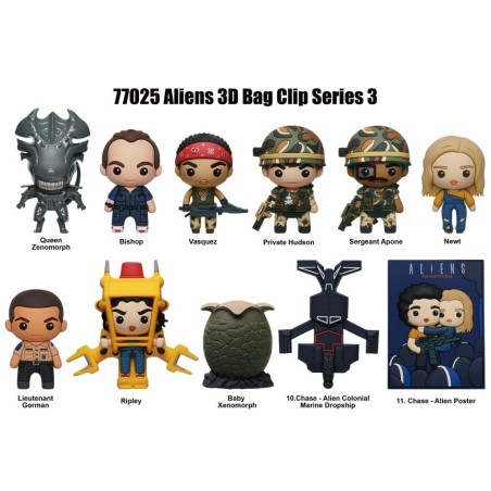 ALIENS - Series 3 - 3D Foam Bag Clip (Display 24 Pcs) 