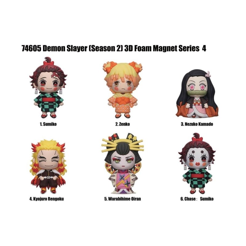 DEMON SLAYER -Serie 4 - 3D Foam Magnets in blind bags (Display 12 Pcs) 