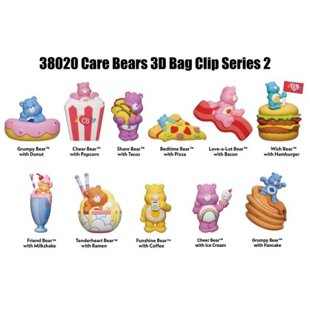 LES BISOUNOURS - Series 2 - 3D Foam Bag Clip (Display 24 Pcs) 