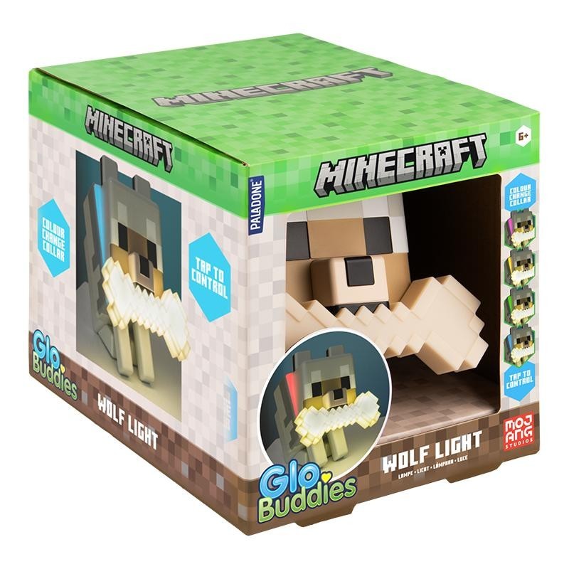 MINECRAFT - Loup - Lampe GloBuddies 14cm 