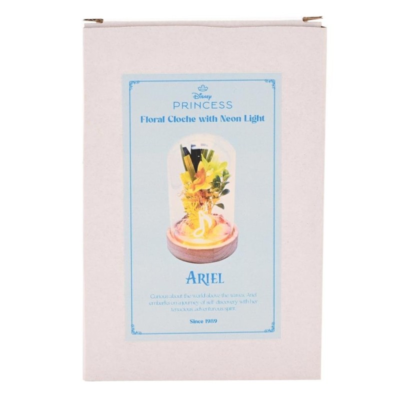 DISNEY PRINCESSES - Ariel - Cloche Florale avec Lumière Néon 
