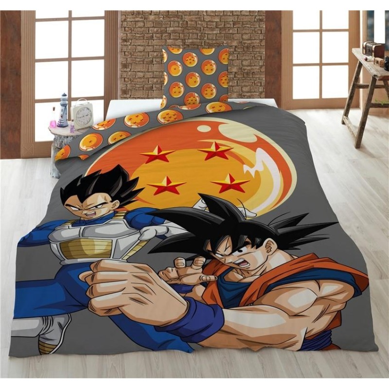 DRAGON BALL Z - Goku & Vegeta - Parure de lit 140x200cm + 65x65cm 