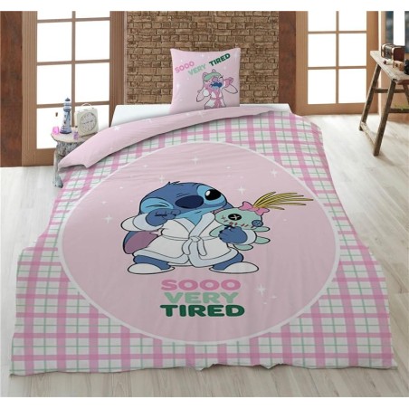 LILO & STITCH - Sooo Very Tired - Parure de lit 140x200cm + 65x65cm 