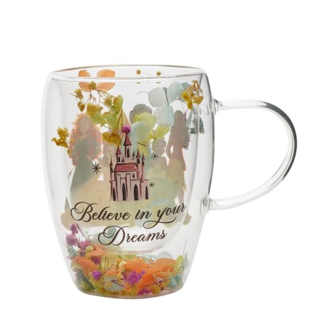 DISNEY PRINCESSES - Princesses - Verre avec Fleurs Sechées 300ml 