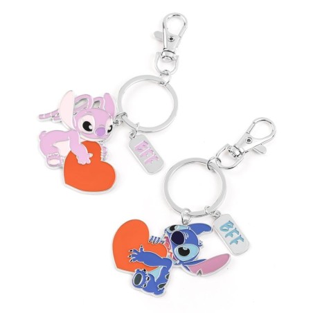 STITCH & ANGEL - Set de 2 Portes-Clé BFF en Métal 