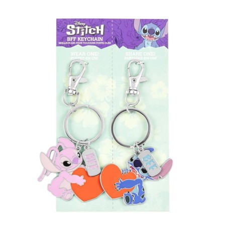 STITCH & ANGEL - Set de 2 Portes-Clé BFF en Métal 