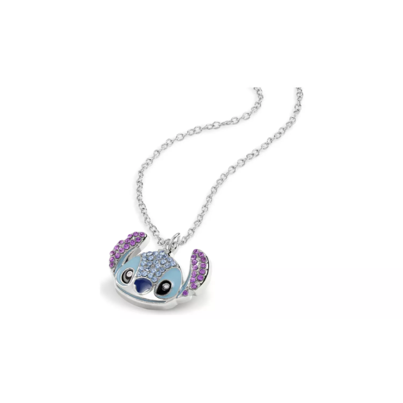 STITCH - Head - Collier avec Pendentif Serti de Pierres 16mm 