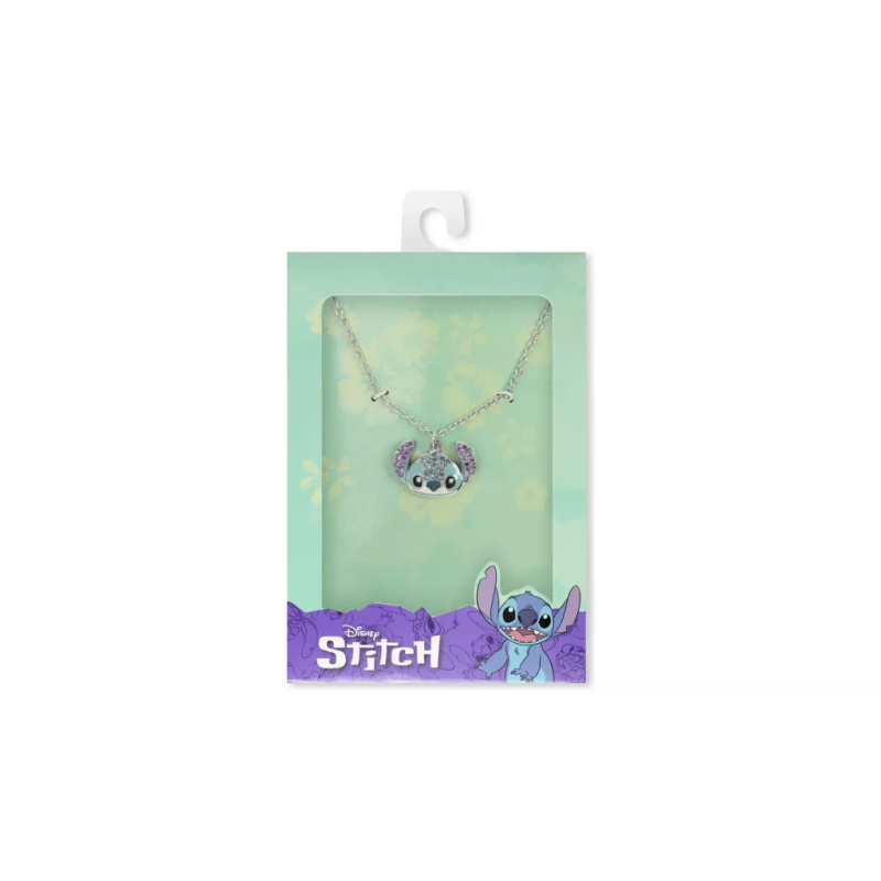 STITCH - Head - Collier avec Pendentif Serti de Pierres 16mm 