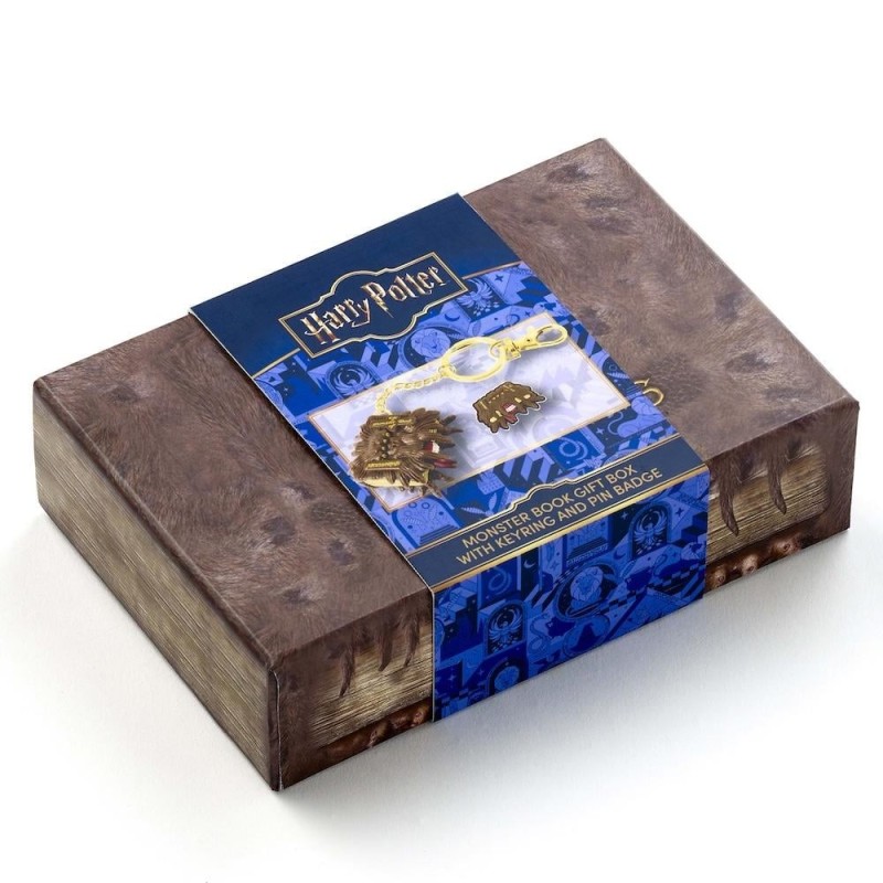 HARRY POTTER - Coffret Cadeau Livre Monstre - Porte-clés & Pin's 