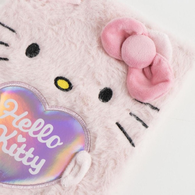 HELLO KITTY - Glitter - Notebook Premium Fourrure - Format A5 