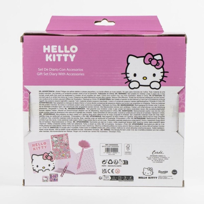 HELLO KITTY - Set de Papeterie - Journal + accessoires 6pc. 