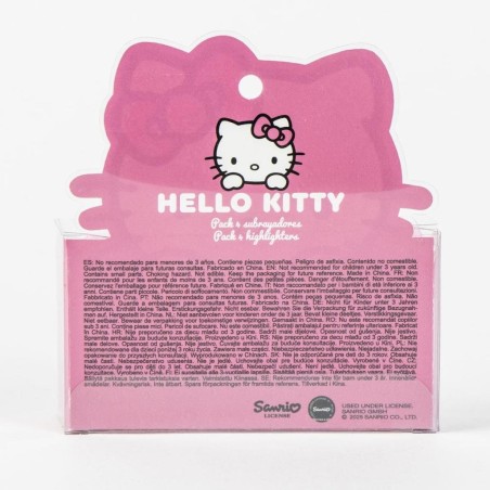 HELLO KITTY - Pack of  4 mini Highlighters "food" 