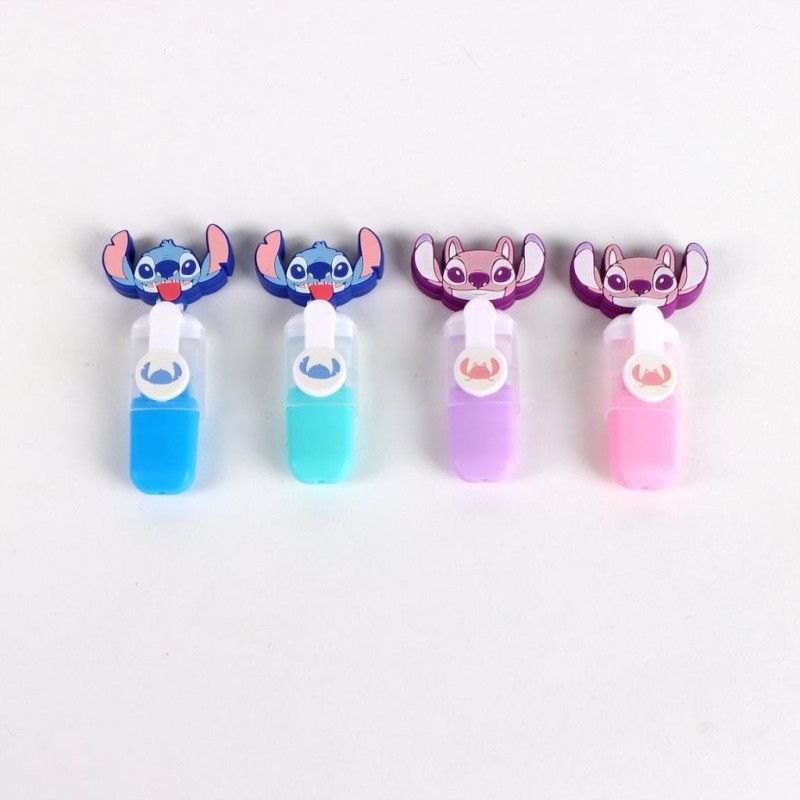 STITCH & ANGEL - Pack of 4 mini Highlighters "head" 