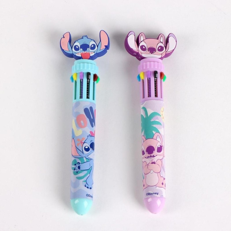 STITCH & ANGEL - Display de 16 Stylos à Bille 10 couleurs 