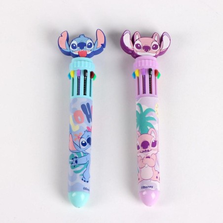 STITCH & ANGEL - Display de 16 Stylos à Bille 10 couleurs 