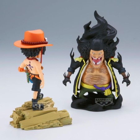 ONE PIECE - Ace VS Marshall D. Teach - Figurine WCF Log Stories 8cm 