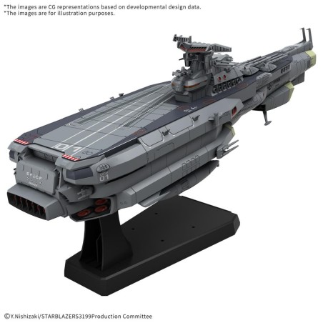 YAMATO - 1/1000 EFCF Hyuga Class Battlecarrier DCV-01 Hyuga -Model Kit 
