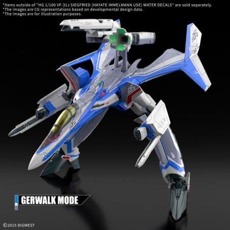 MACROSS -HG 1/100 VF-31J Siegfried (Hayate Use) Water Decal -Model Kit 