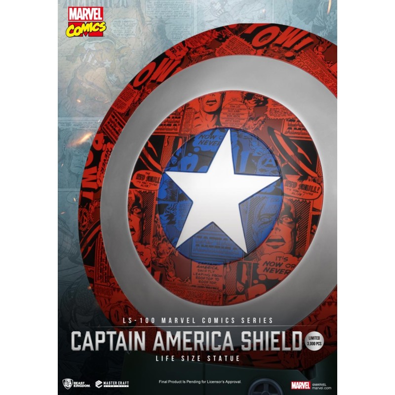 MARVEL - Bouclier de Captain America - Statuette Life Size 64cm 