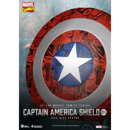 MARVEL - Bouclier de Captain America - Statuette Life Size 64cm 