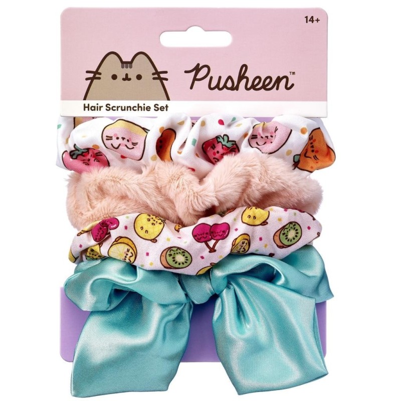 PUSHEEN - Fruits - Set de 4 Chouchoux pour cheveux 