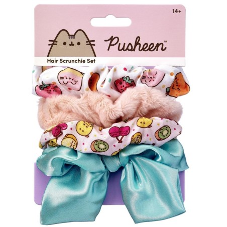 PUSHEEN - Fruits - Set de 4 Chouchoux pour cheveux 