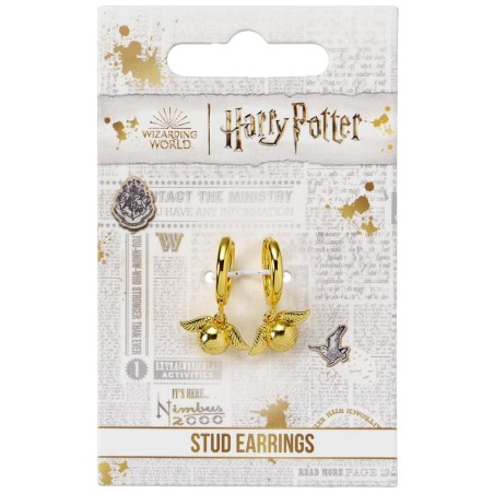 HARRY POTTER - 3D Golden Snitch - Huggy Earrings 