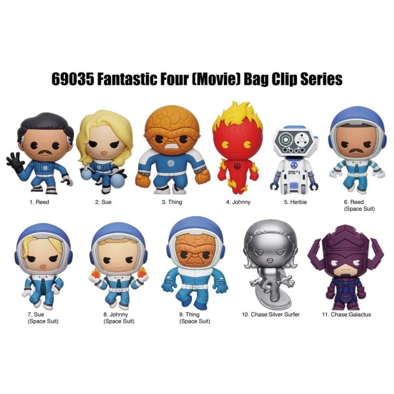 LES 4 FANTASTIQUES - Movie - 3D Foam Bag Clip (Display 24 Pcs) 