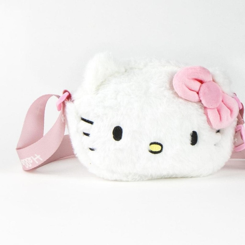 HELLO KITTY - Head - Sac à Bandoulière Peluche - 17x14x4cm 
