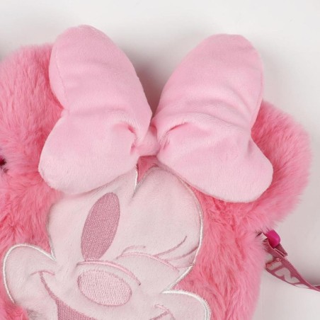 MINNIE - Head - Sac à Bandoulière Peluche - 17x14x4cm 