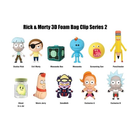 RICK & MORTY - Series 2 - 3D Foam Bag Clip (Display 24 Pcs) 