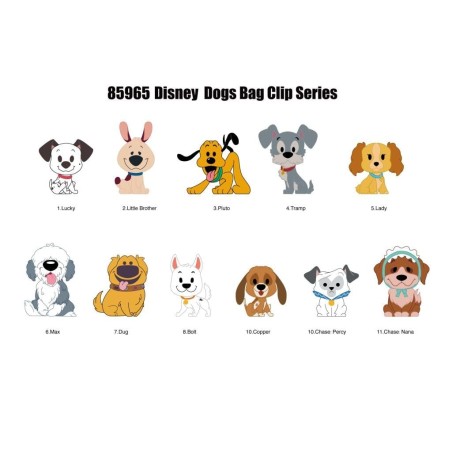 DISNEY DOGS - Series 1 - 3D Foam Bag Clip (Display 24 Pcs) 