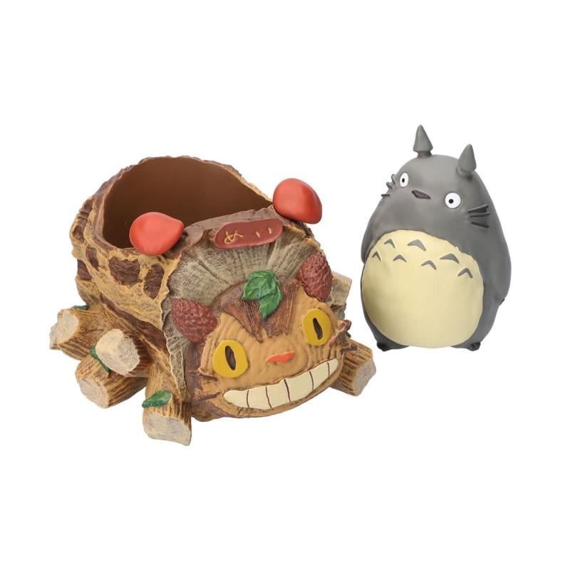 MON VOISIN TOTORO -Totoro gris & wagon chatbus -Diorama Planter 15.5cm 