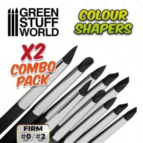 Pinceau Silicone - Colour Shapers TAILLE 0 et 2 - 10 pinceaux - NOIR FERME