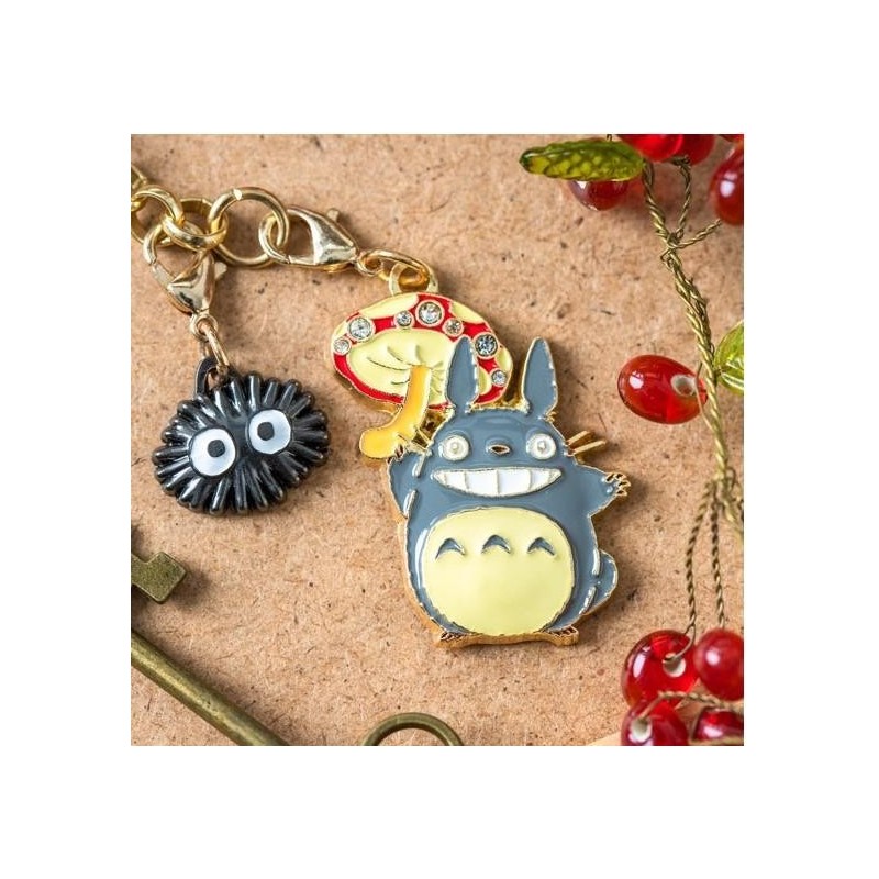 MON VOISIN TOTORO - Totoro gris & champignon - Chainette charms 