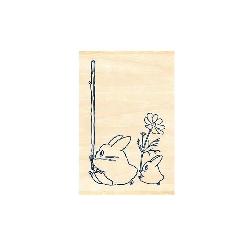 MY NEIGHBOR TOTORO - Blue & white Totoro - Wooden stamps 2.x3x4.5cm 