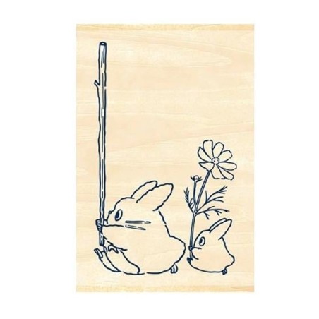 MY NEIGHBOR TOTORO - Blue & white Totoro - Wooden stamps 2.x3x4.5cm 