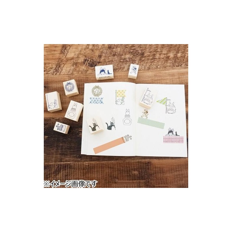 MY NEIGHBOR TOTORO - Blue & white Totoro - Wooden stamps 2.x3x4.5cm 