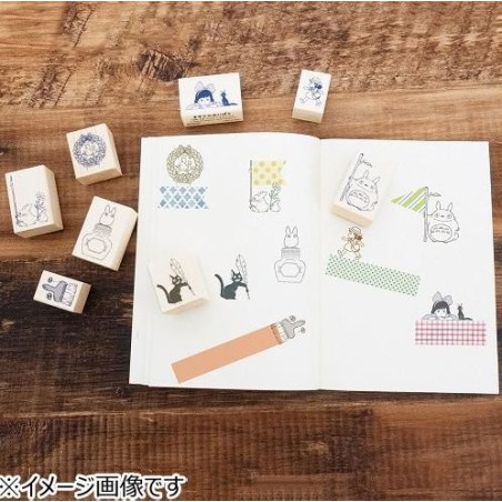 MY NEIGHBOR TOTORO - Blue & white Totoro - Wooden stamps 2.x3x4.5cm 