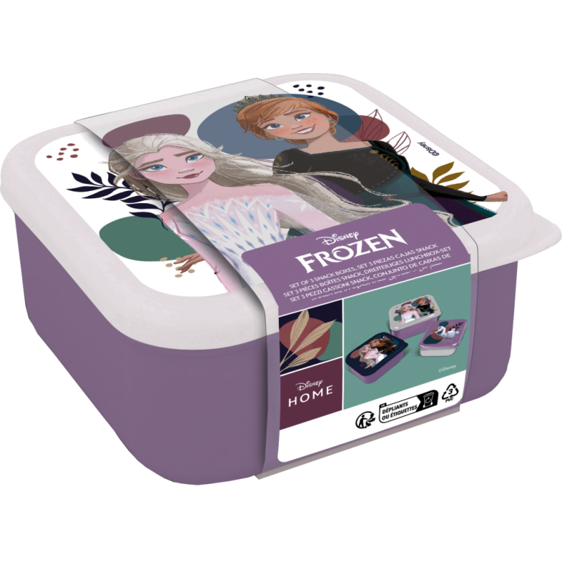 REINE DES NEIGES - Elsa & Anna - Boîtes à Snack - 3 pcs 