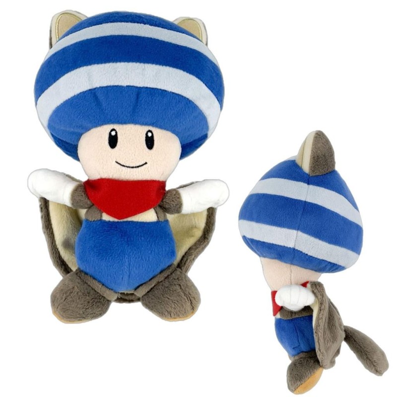 SUPER MARIO - Flying Squirrel Blue Toad - Peluche 21cm 