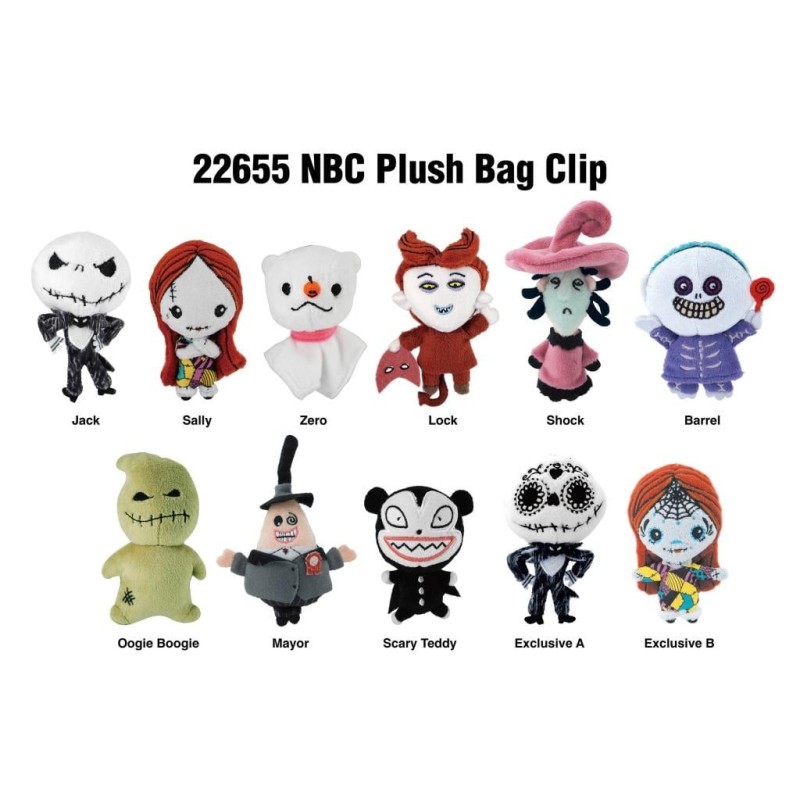 NIGHTMARE BEFORE CHRISTMAS - Plush Bag Clip (Display 24 Pcs) 