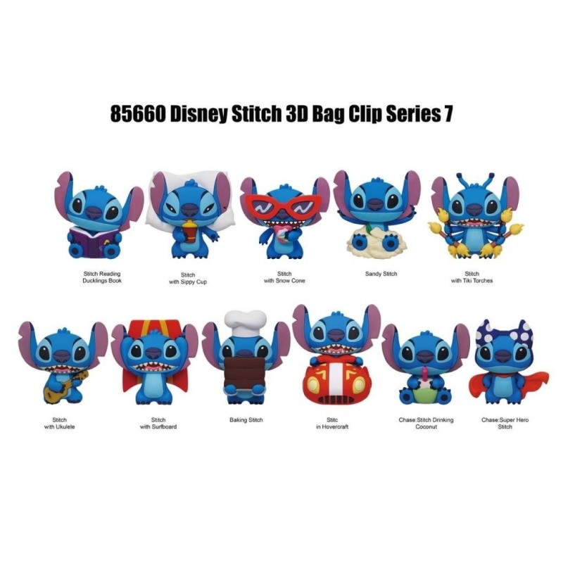 STITCH - Series 7 - 3D Foam Bag Clip (Display 24 Pcs) 