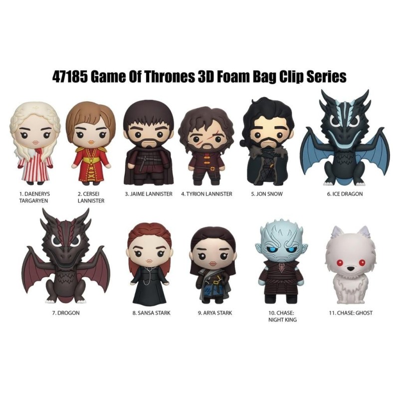 GAME OF THRONES - Series 1 - 3D Foam Bag Clip (Display 24 Pcs) 