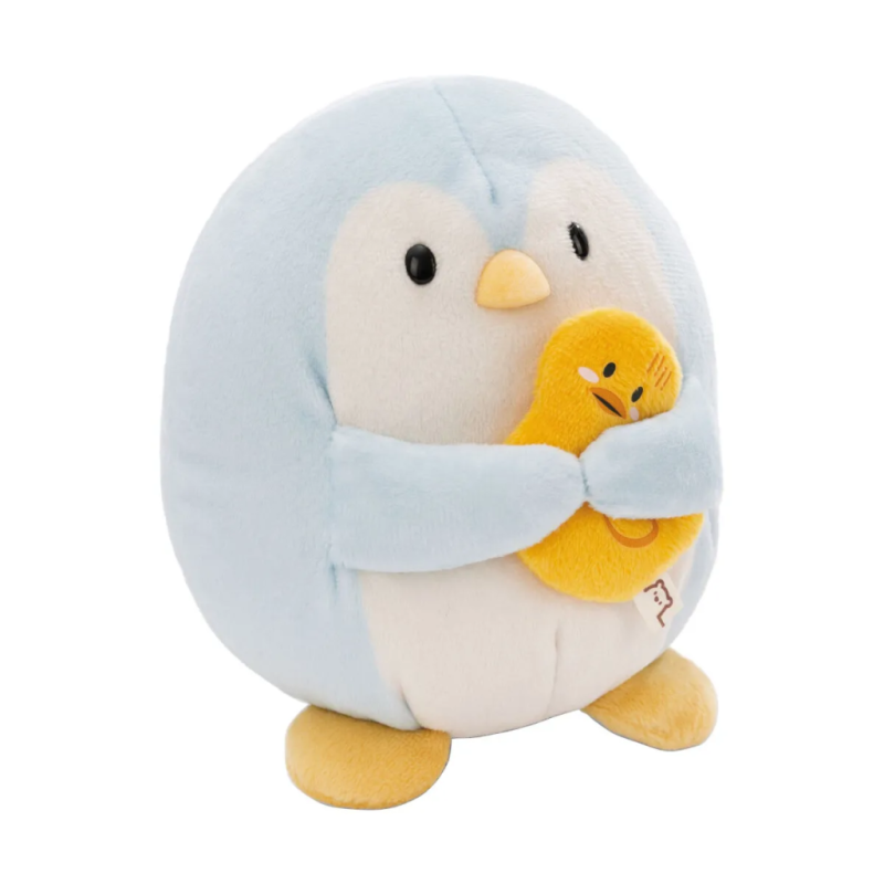 BIG FRIENDS - Pingouin Waddle avec canard - Peluche 27cm 