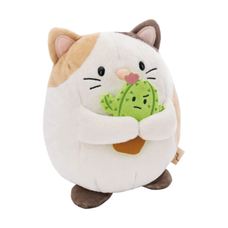 BIG FRIENDS - Chat Angy avec Cactus - Peluche 27cm 