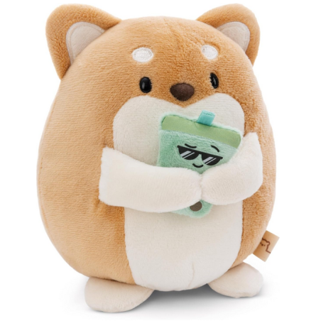 SUPER MOCHIE - Chien Hiro avec bubble tea - Peluche 16cm 