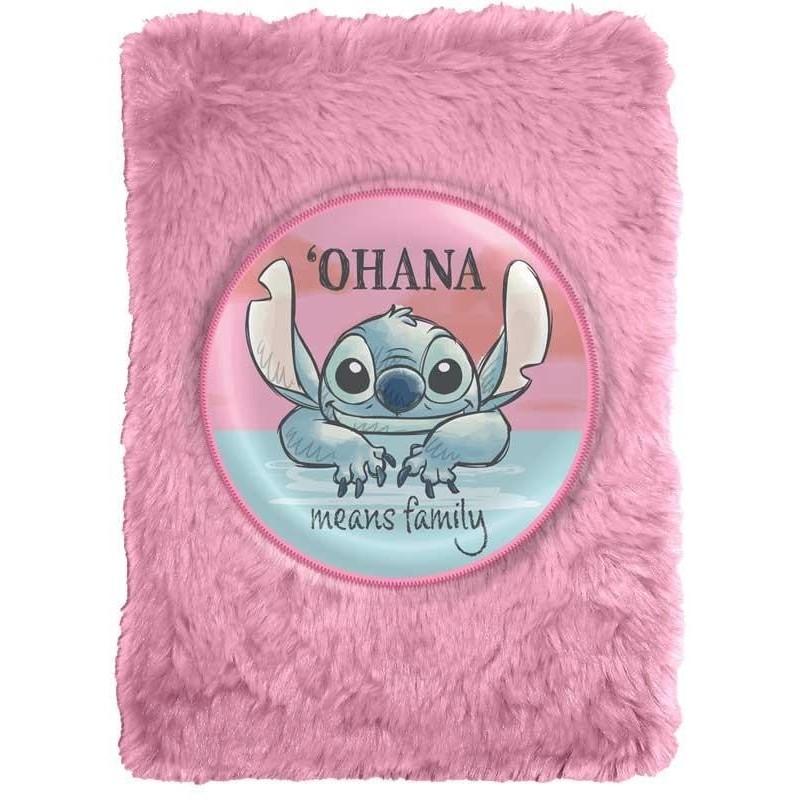 STITCH - Rose - Notebook A5 Fourrure 
