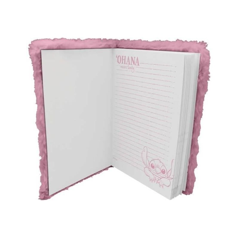 STITCH - Rose - Notebook A5 Fourrure 